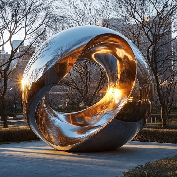 Polished Steel Ball Sculpture